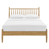 Zane Light Oak Queen Size Spindle Bed - Ornate Home
