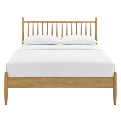 Zane Light Oak Queen Size Spindle Bed - Ornate Home