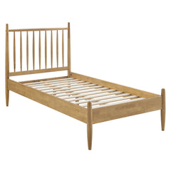 Zane Light Oak Twin Size Spindle Bed Frame - Ornate Home