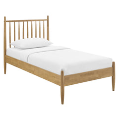 Zane Light Oak Twin Size Spindle Bed Frame - Ornate Home