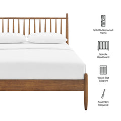 Zane Walnut Full Size Spindle Bed Frame - Ornate Home