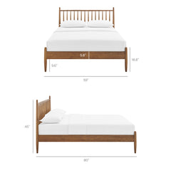 Zane Walnut Full Size Spindle Bed Frame - Ornate Home