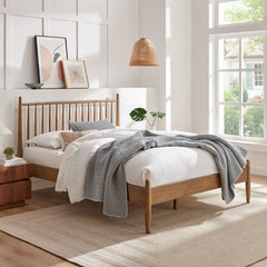 Zane Walnut King Size Spindle Bed - Ornate Home