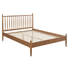 Zane Walnut King Size Spindle Bed - Ornate Home