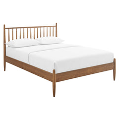 Zane Walnut King Size Spindle Bed - Ornate Home