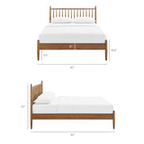 Zane Walnut King Size Spindle Bed - Ornate Home
