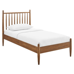 Zane Walnut Twin Size Spindle Bed Frame - Ornate Home