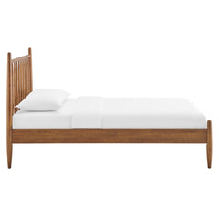 Zane Walnut Twin Size Spindle Bed Frame - Ornate Home