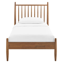 Zane Walnut Twin Size Spindle Bed Frame - Ornate Home