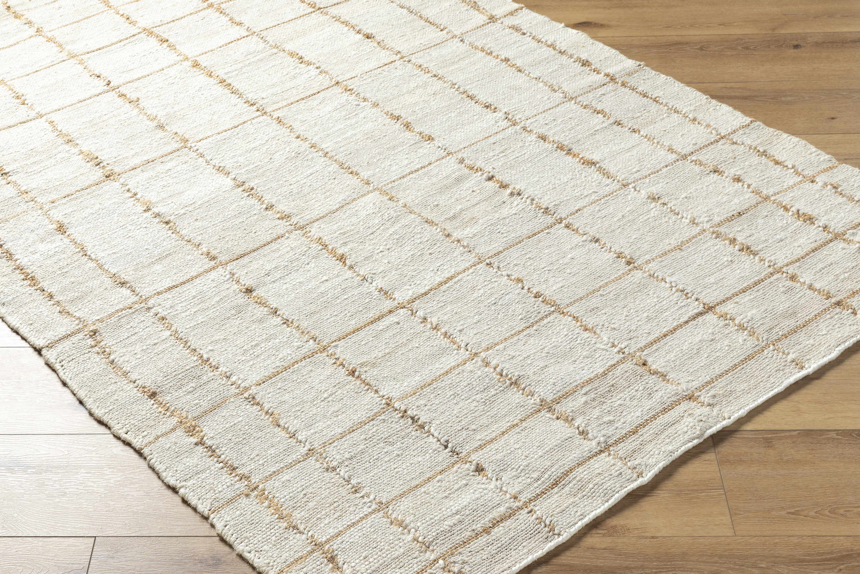 Zared Checkered Jute Area Rug - Ornate Home