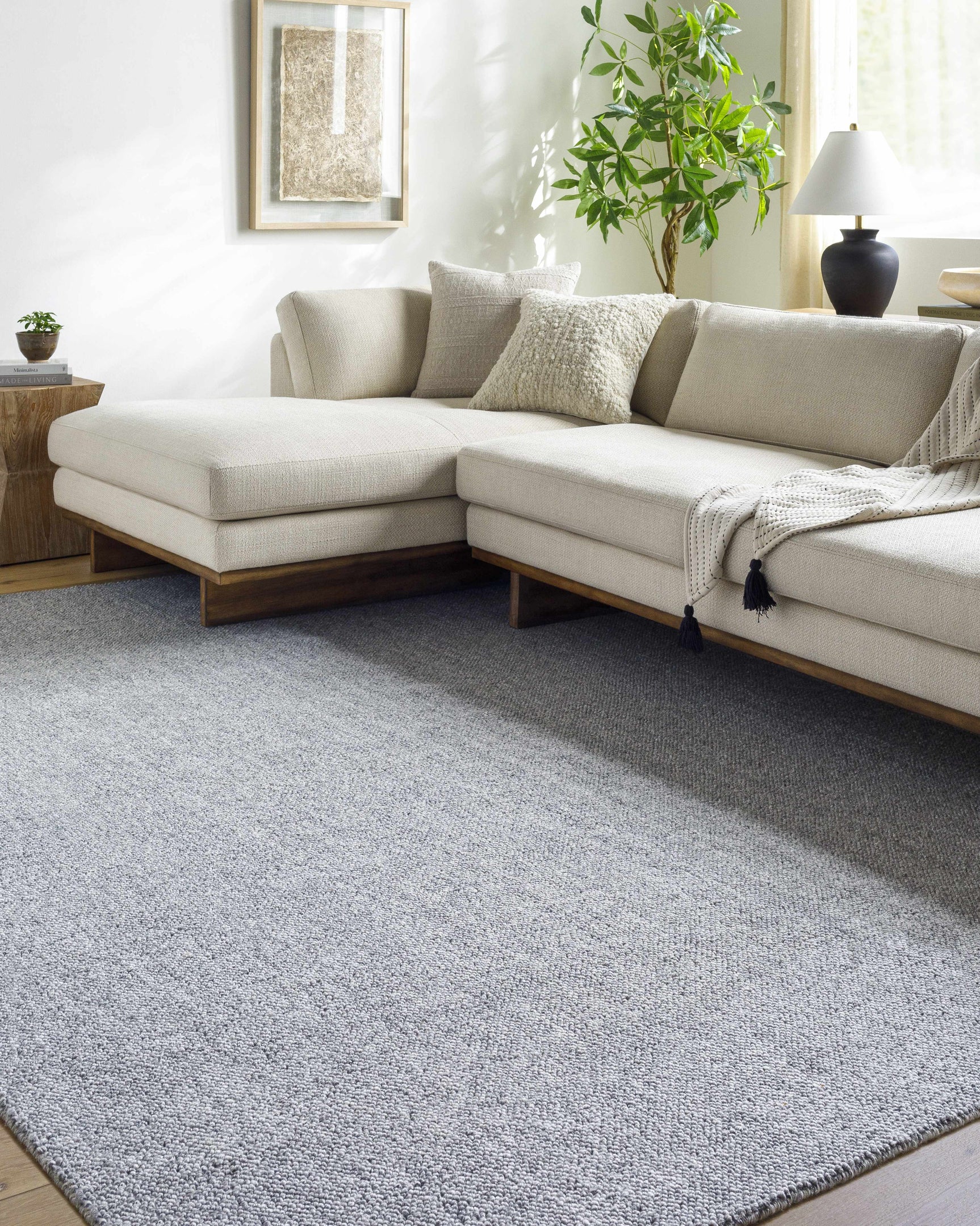 Zareh Blue Solid Area Rug - Clearance - Ornate Home