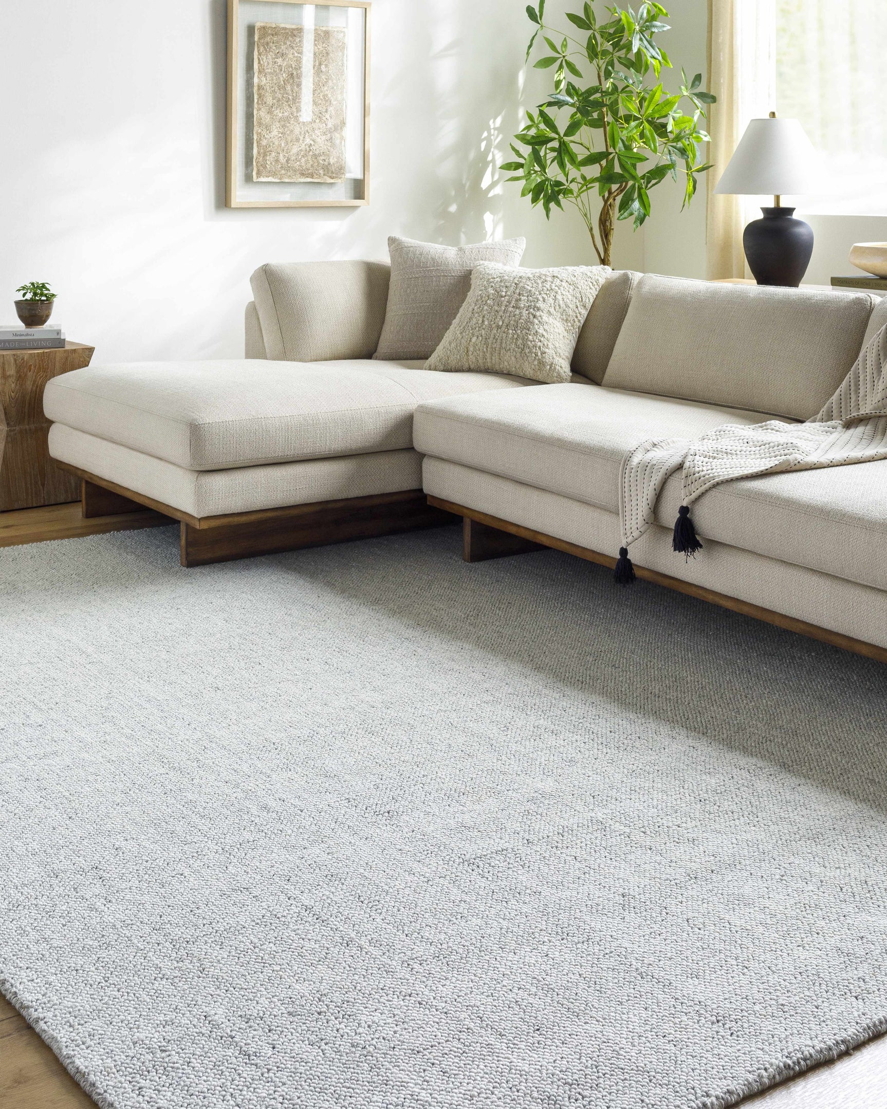 Zareh Gray Blue Solid Area Rug - Clearance - Ornate Home