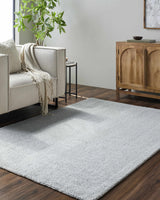 Zareh Gray Blue Solid Area Rug - Clearance - Ornate Home