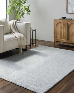 Zareh Gray Blue Solid Area Rug - Clearance - Ornate Home
