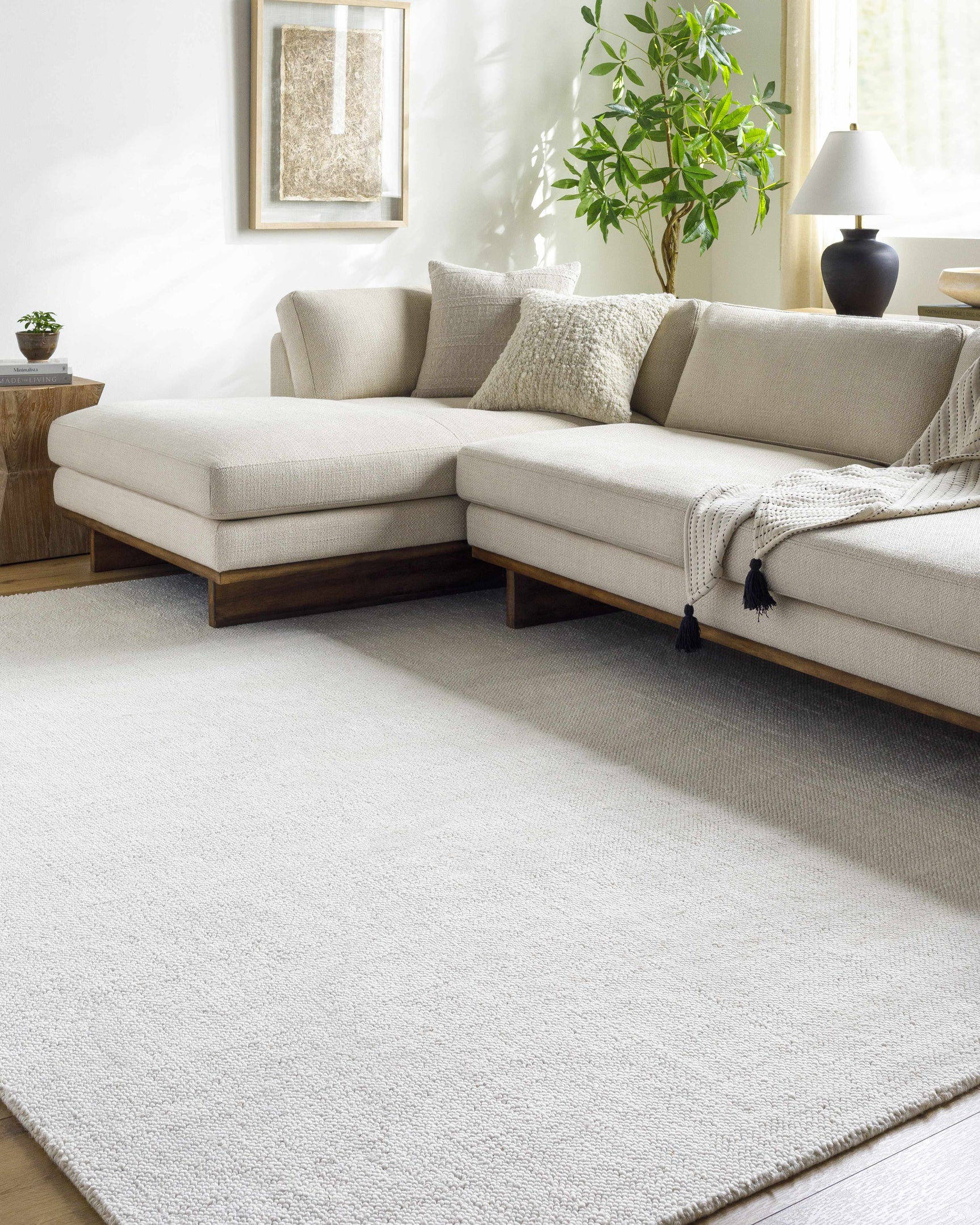 Zareh Off White Solid Area Rug - Clearance - Ornate Home