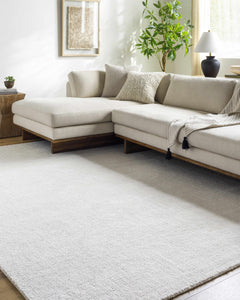 Zareh Off White Solid Area Rug - Clearance - Ornate Home