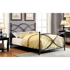 Zaria Matte Black Twin Bed - Ornate Home