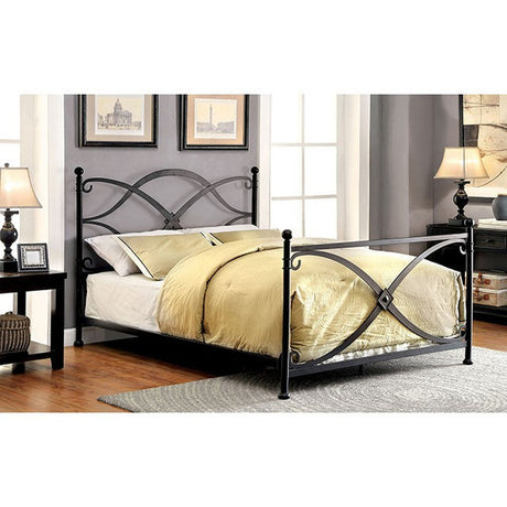 Zaria Matte Black Twin Bed - Ornate Home