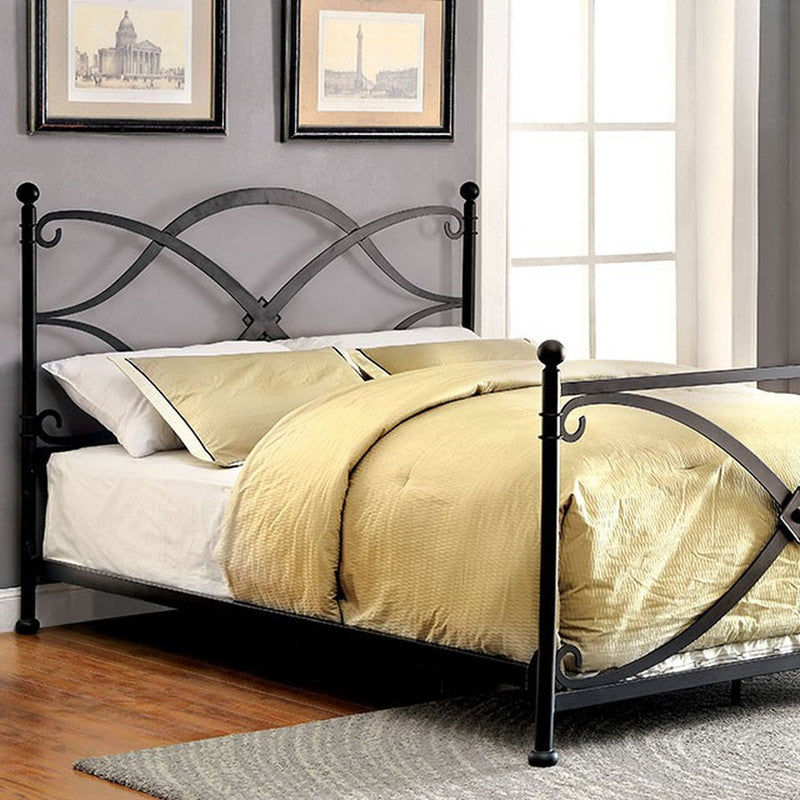 Zaria Matte Black Twin Bed - Ornate Home