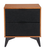 Zarif Black & Walnut Nightstand - Ornate Home