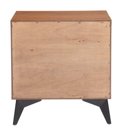 Zarif Black & Walnut Nightstand - Ornate Home