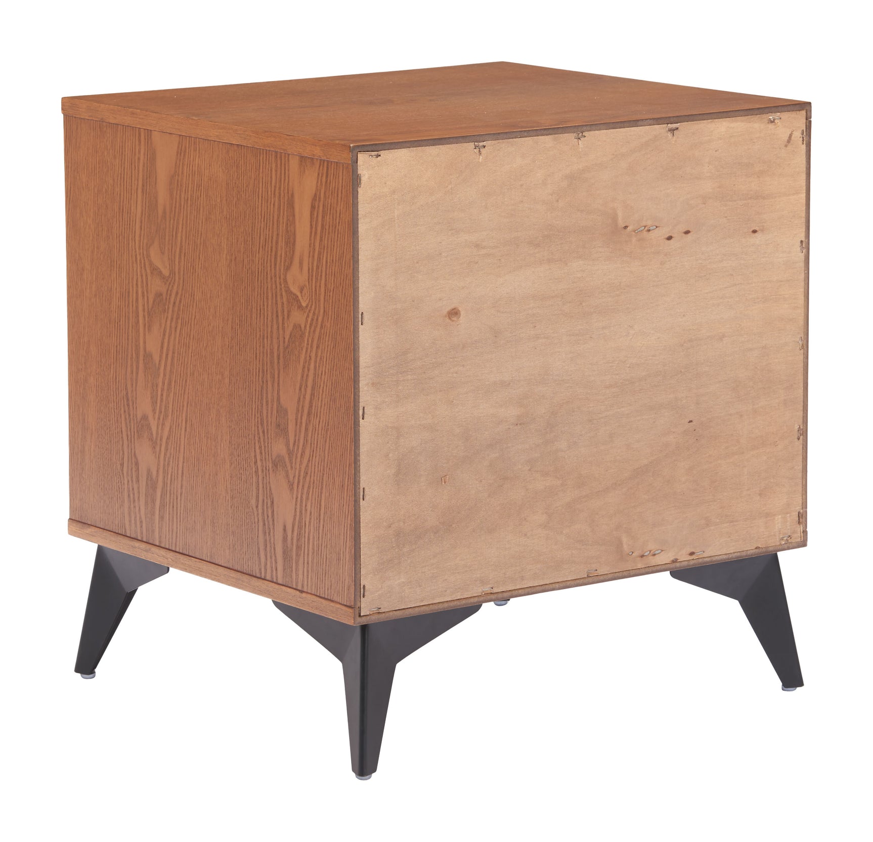 Zarif Black & Walnut Nightstand - Ornate Home