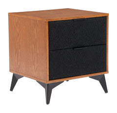 Zarif Black & Walnut Nightstand - Ornate Home