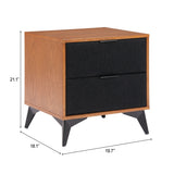 Zarif Black & Walnut Nightstand - Ornate Home