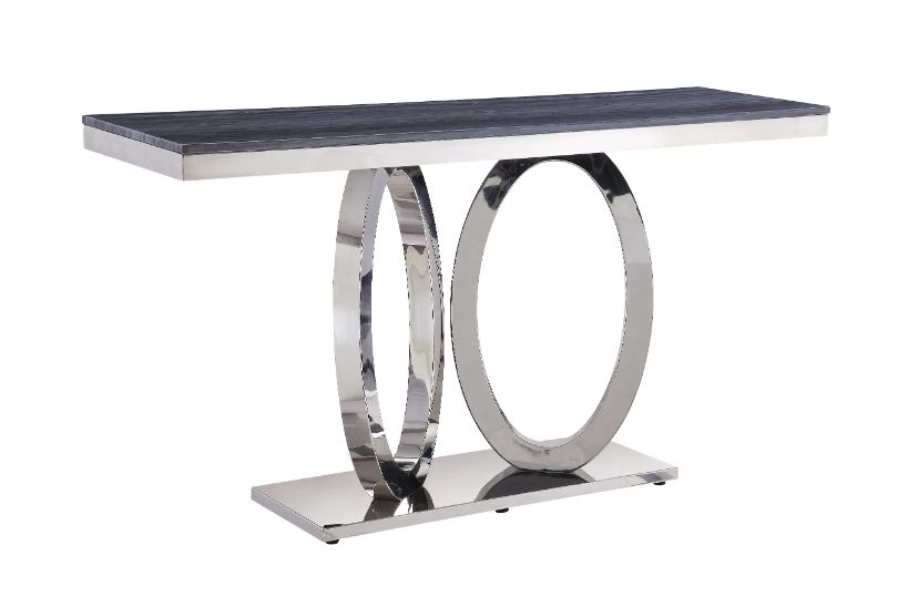 Zasir Gray/Mirrored Silver Sofa Table - Ornate Home