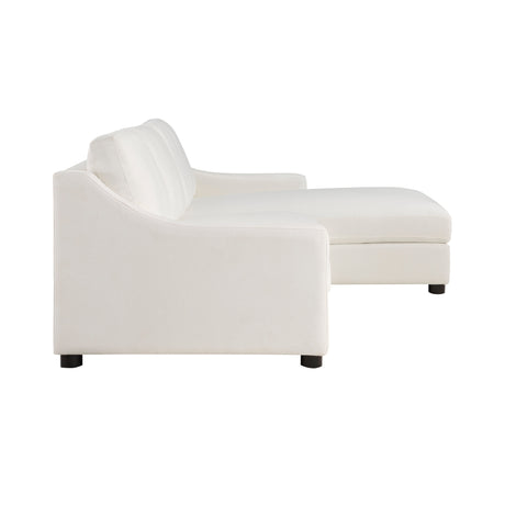 Zayden Ivory 2-Piece Sectional Right Chaise - Ornate Home