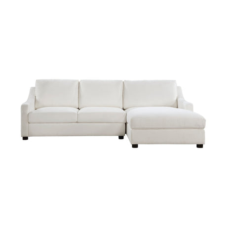 Zayden Ivory 2-Piece Sectional Right Chaise - Ornate Home