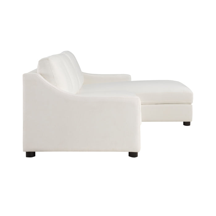 Zayden Ivory 2-Piece Sectional Right Chaise - Ornate Home