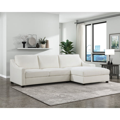 Zayden Ivory 2-Piece Sectional Right Chaise - Ornate Home