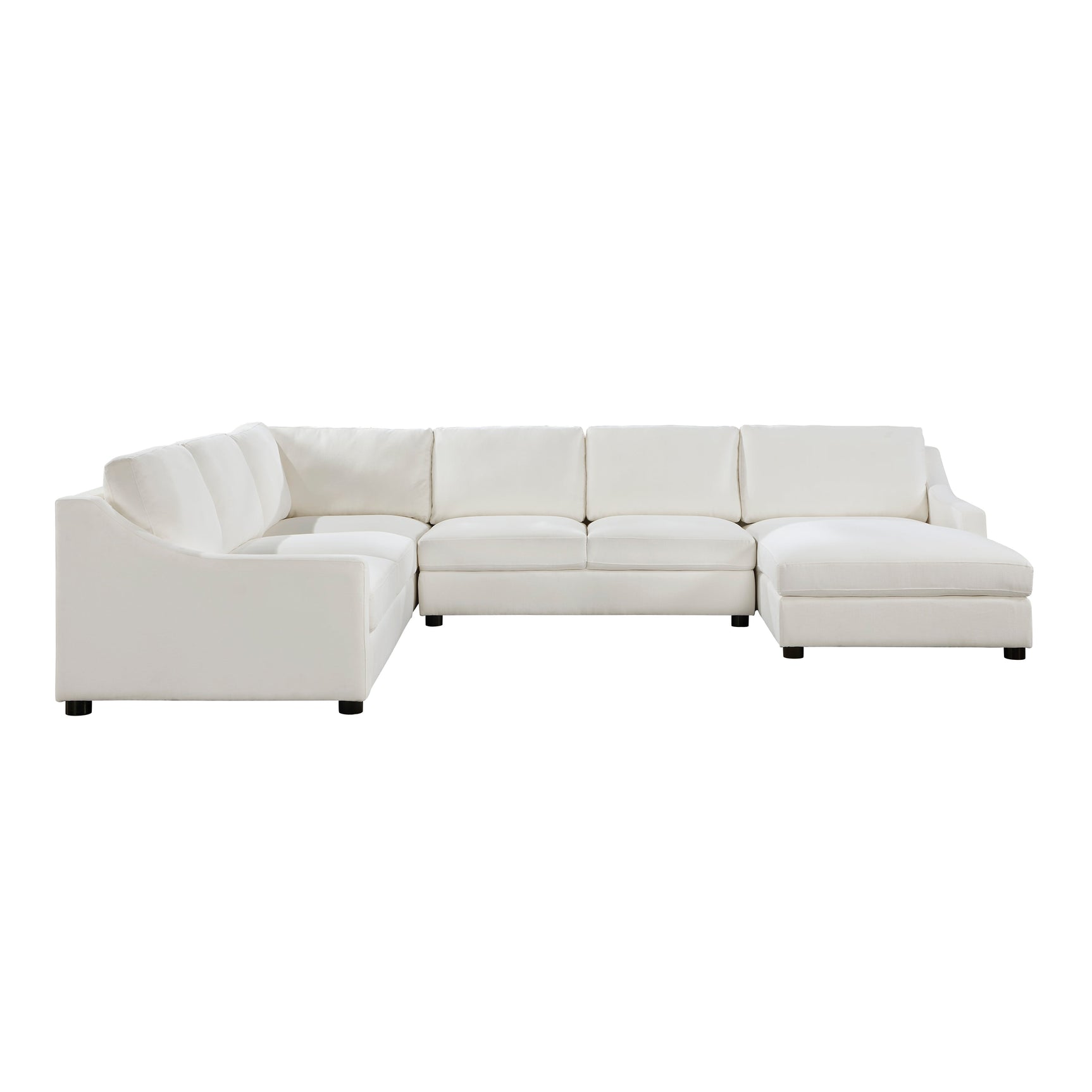Zayden Ivory 4-Piece Sectional Right Chaise - Ornate Home