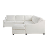 Zayden Ivory 4-Piece Sectional Right Chaise - Ornate Home