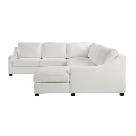 Zayden Ivory 4-Piece Sectional Right Chaise - Ornate Home