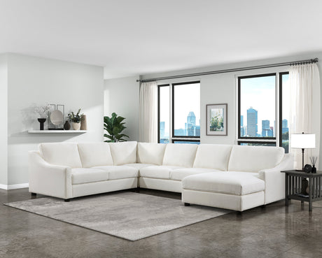 Zayden Ivory 4-Piece Sectional Right Chaise - Ornate Home