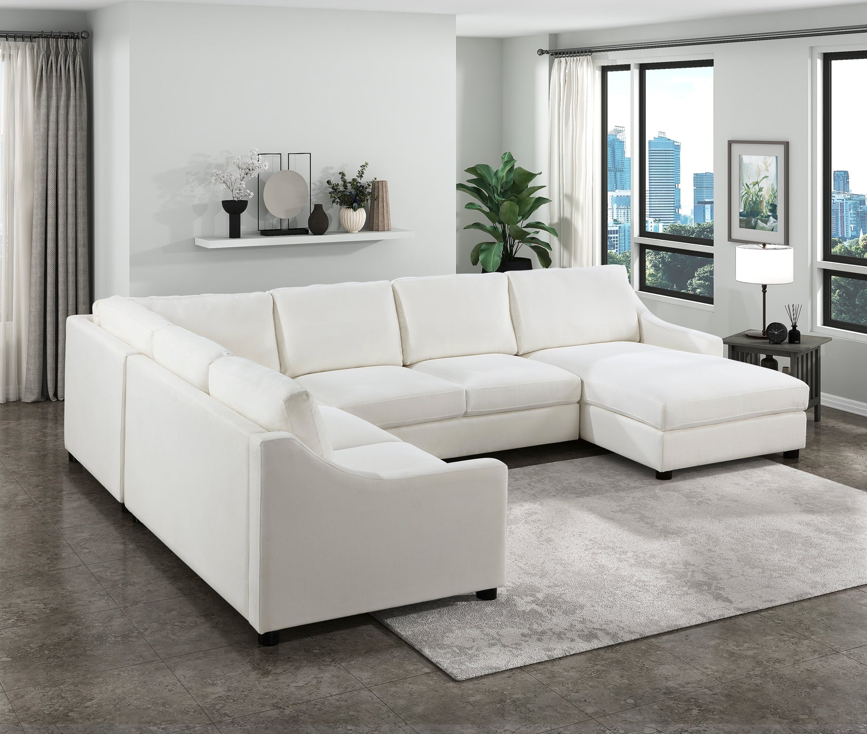 Zayden Ivory 4-Piece Sectional Right Chaise - Ornate Home