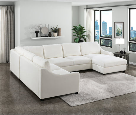 Zayden Ivory 4-Piece Sectional Right Chaise - Ornate Home