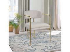Zayn Beige/Gold Arm Chair (Set of 2) - Ornate Home