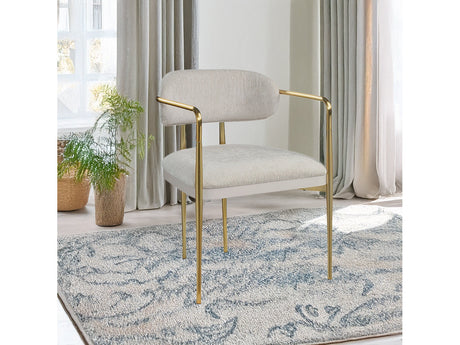 Zayn Beige/Gold Arm Chair (Set of 2) - Ornate Home