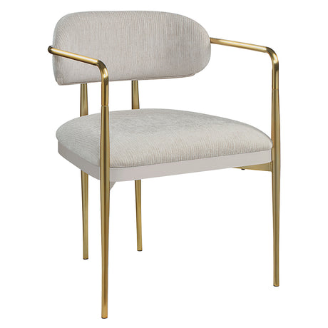 Zayn Beige/Gold Arm Chair (Set of 2) - Ornate Home
