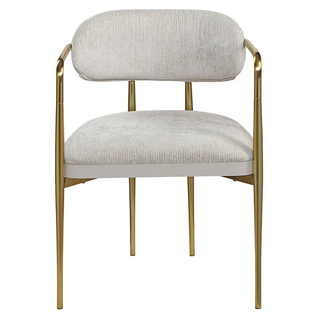 Zayn Beige/Gold Arm Chair (Set of 2) - Ornate Home