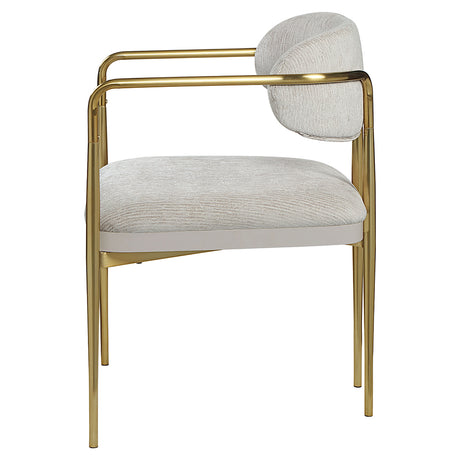 Zayn Beige/Gold Arm Chair (Set of 2) - Ornate Home