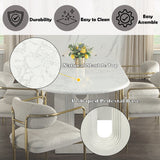 Zayn White Natrual Marble Top/White Dining Table - Ornate Home