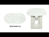 Zayn White Natrual Marble Top/White Dining Table - Ornate Home