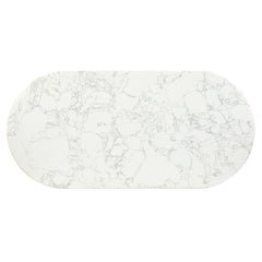 Zayn White Natural Marble Top/White Dining Table - Ornate Home