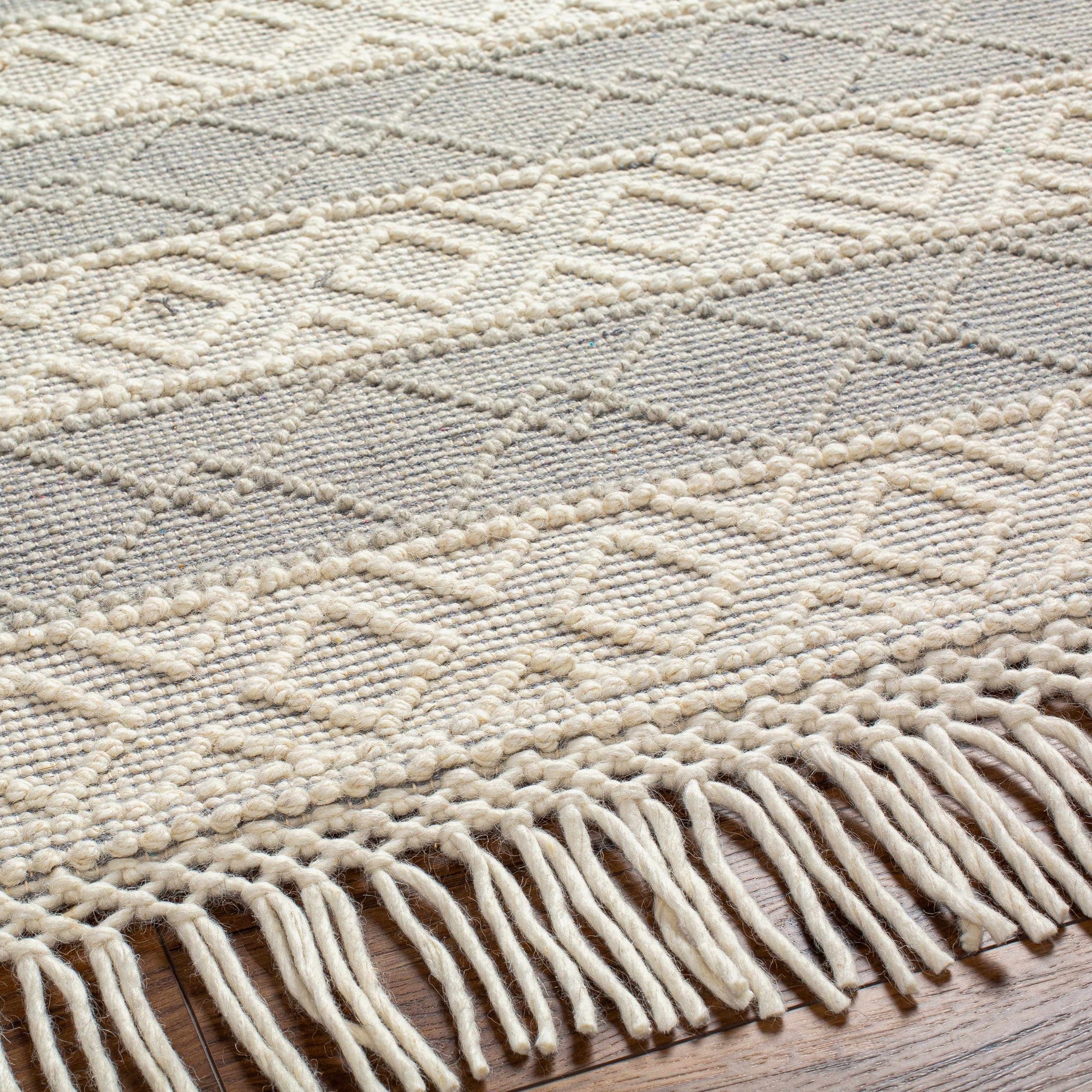 Zaza Wool Rug with Tassels - Clearance - Ornate Home