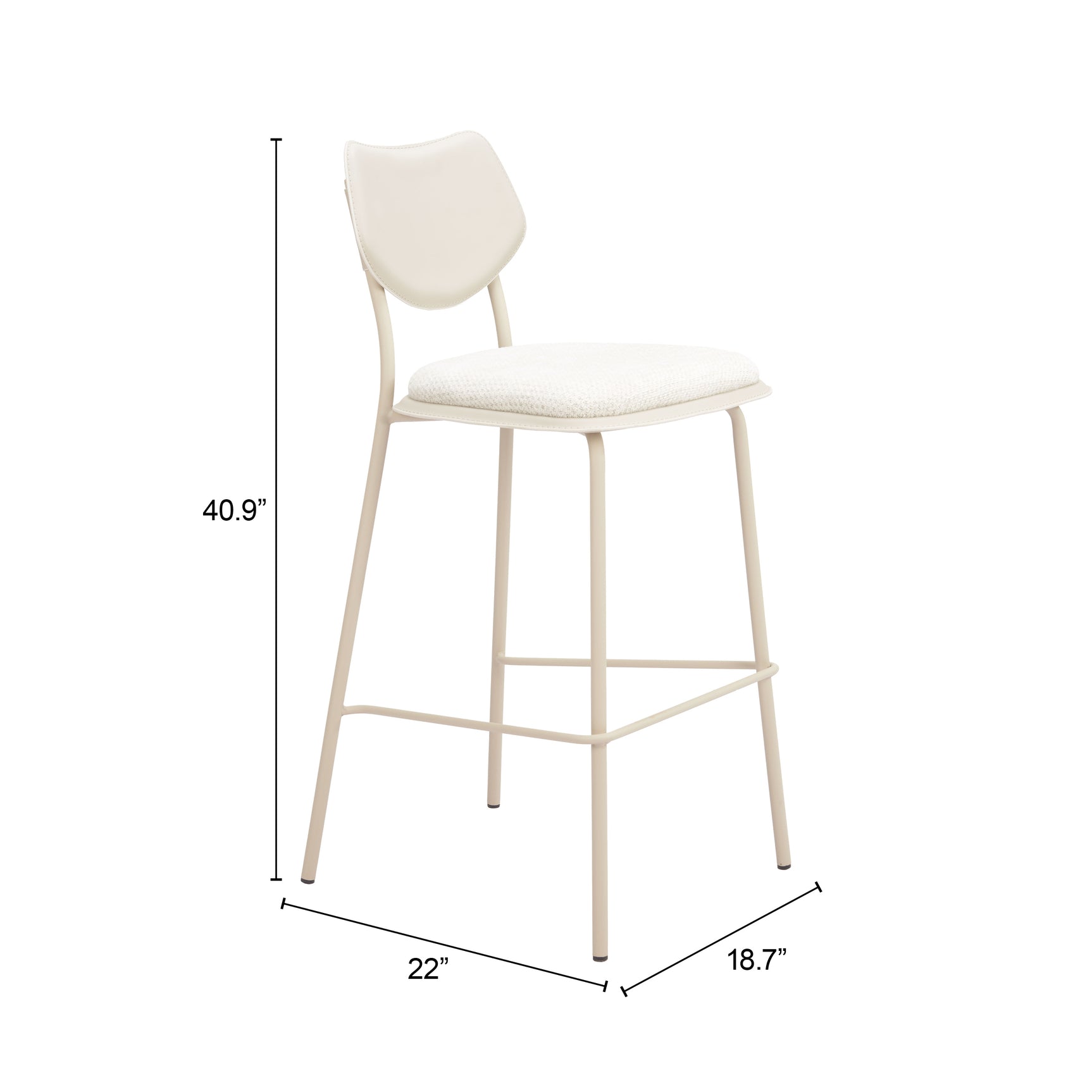Zeal Light Gray & Beige Barstool (Set of 4)