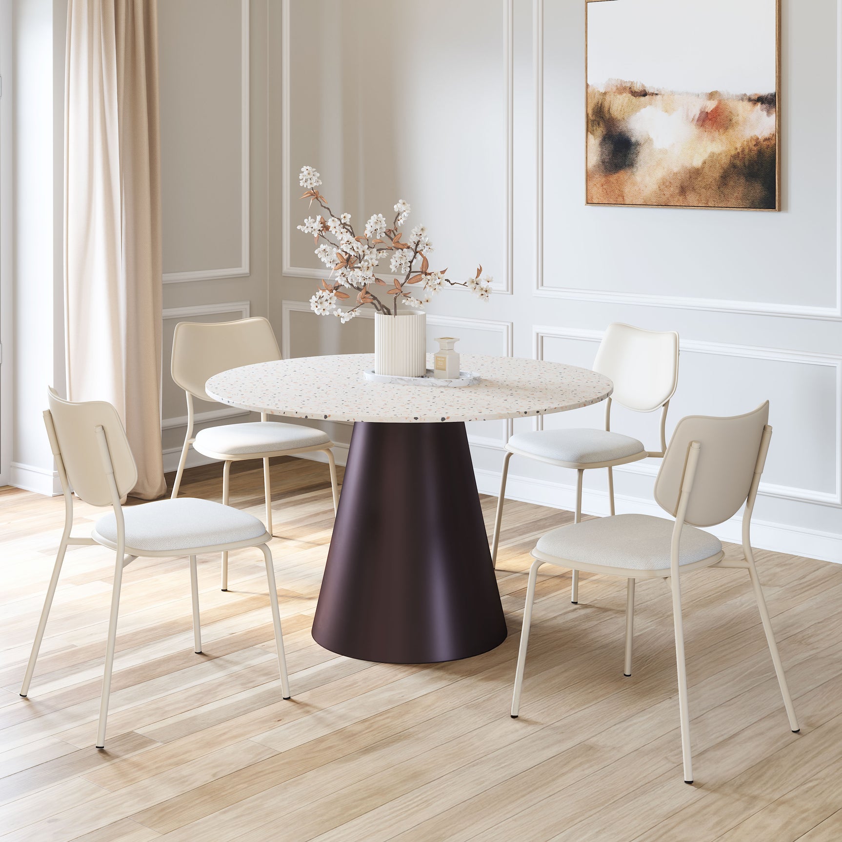 Zeal Light Gray & Beige Dining Chair (Set of 4)